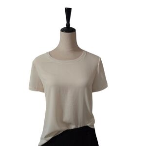 LOFT Cream Short Sleeve T-shirt Classic Style